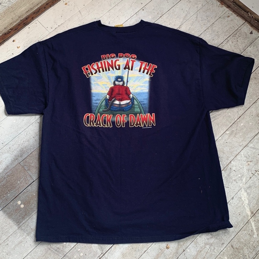 Santa Barbara “Big Dogs” “fishing at the crack of dawn” T shirt XXL.